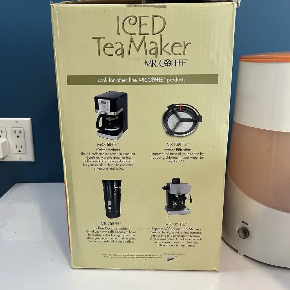 Mr Coffee Iced Tea Maker 3 Quart TM70AE Orange Box + Directions Tested